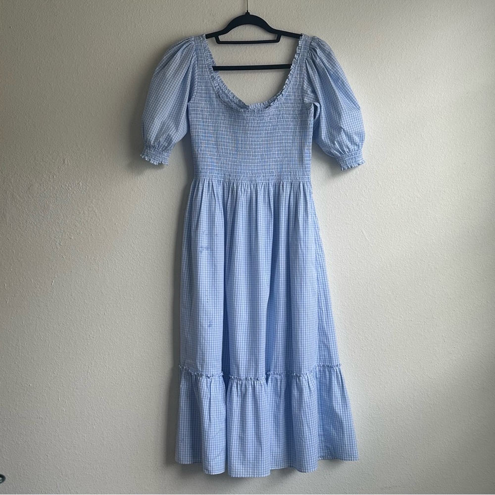 Hill House The Louisa Nap Dress - Hydrangea Gingham